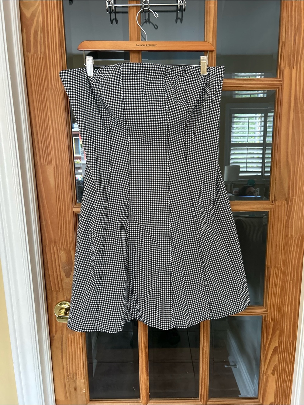 Abercrombie and Fitch Strapless Black & White Gingham Dress